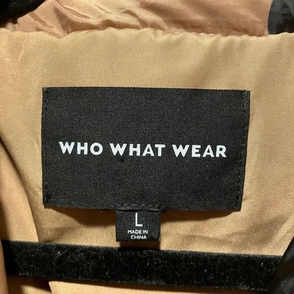 Who What Wear Gold and Black Polka Dot Puffer Jacket Size L - Picture 6 of 8